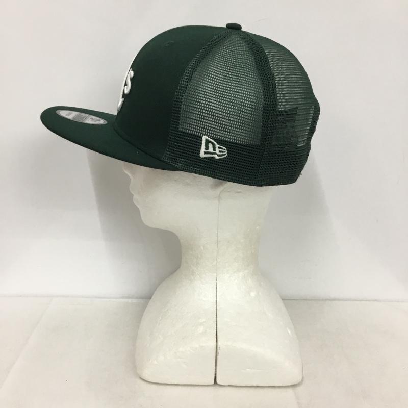 ニューエラ NEW ERA 帽子 キャップ オークランド アスレチックス メッシュキャップ ロゴ、文字 緑 / グリーン /  メンズ USED 古着 中古 10141648