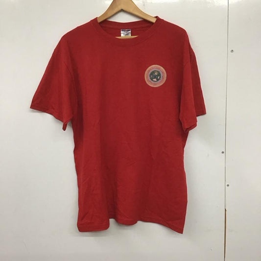 ジャージーズ JERZEES Tシャツ 半袖 半袖カットソー プリントTシャツ クルーネックカットソー L プリント 赤 / レッド /  メンズ USED 古着 中古 10140658