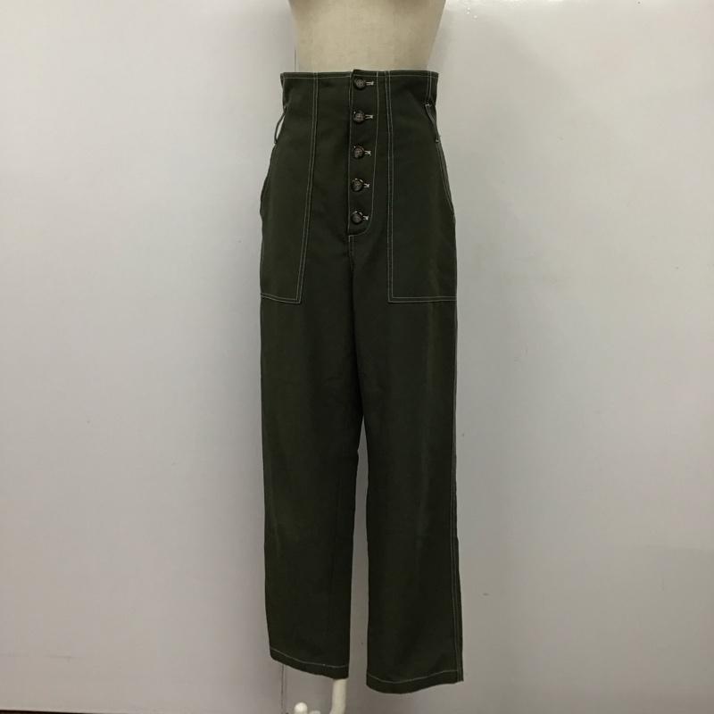 ジーナシス JEANASIS ボトムス ボトムス JS050347AK フロントボタンハイウエストパンツ FREE 無地 カーキ / カーキ /  レディース USED 古着 中古 10116326