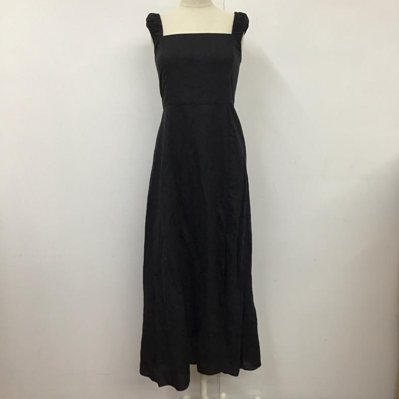 ザラ ZARA ワンピース ロングスカート ノースリーブロングワンピース フレアスカート サイドスリット S 無地 黒 / ブラック /  レディース USED 古着 中古 10117989