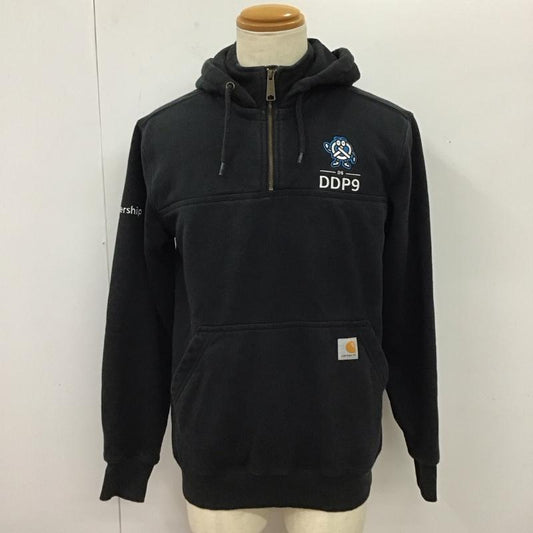 カーハート Carhartt パーカー 長袖 長袖プルオーバーパーカー 長袖スウェット トレーナー S ロゴ、文字 黒 / ブラック /  メンズ USED 古着 中古 10116528