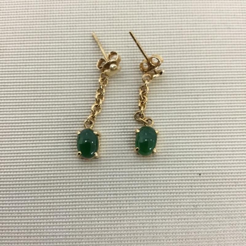 古着 USED アクセサリー ピアス G18K 無地 金 / ゴールド / X 緑 / グリーン /  レディース USED 古着 中古 10148435