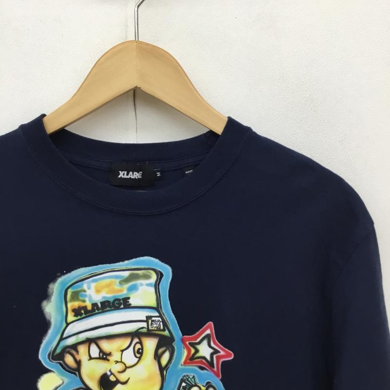 エクストララージ XLARGE Tシャツ 半袖 XLARGE×SHIRT KING PHADE XLARGE×SHIRT KING S/S TEE M プリント 紺 / ネイビー /  メンズ USED 古着 中古 10134507
