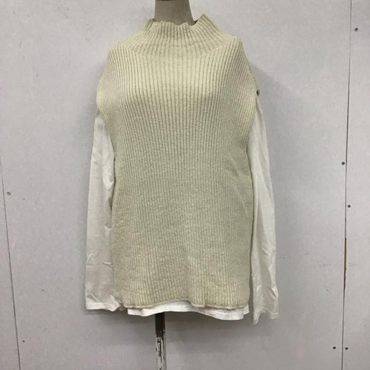 ミラオーウェン Mila Owen ニット、セーター 長袖 長袖カットソー クルーネックカットソー ロングスリーブカットソー ニットベスト 0 無地 白 / ホワイト /  レディース USED 古着 中古 10107716