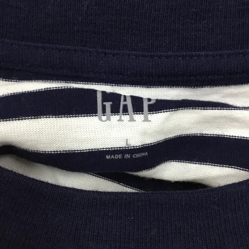ギャップ GAP Tシャツ 半袖 クルーネック L ボーダー柄 白 / ホワイト / X 紺 / ネイビー /  メンズ USED 古着 中古 10117792