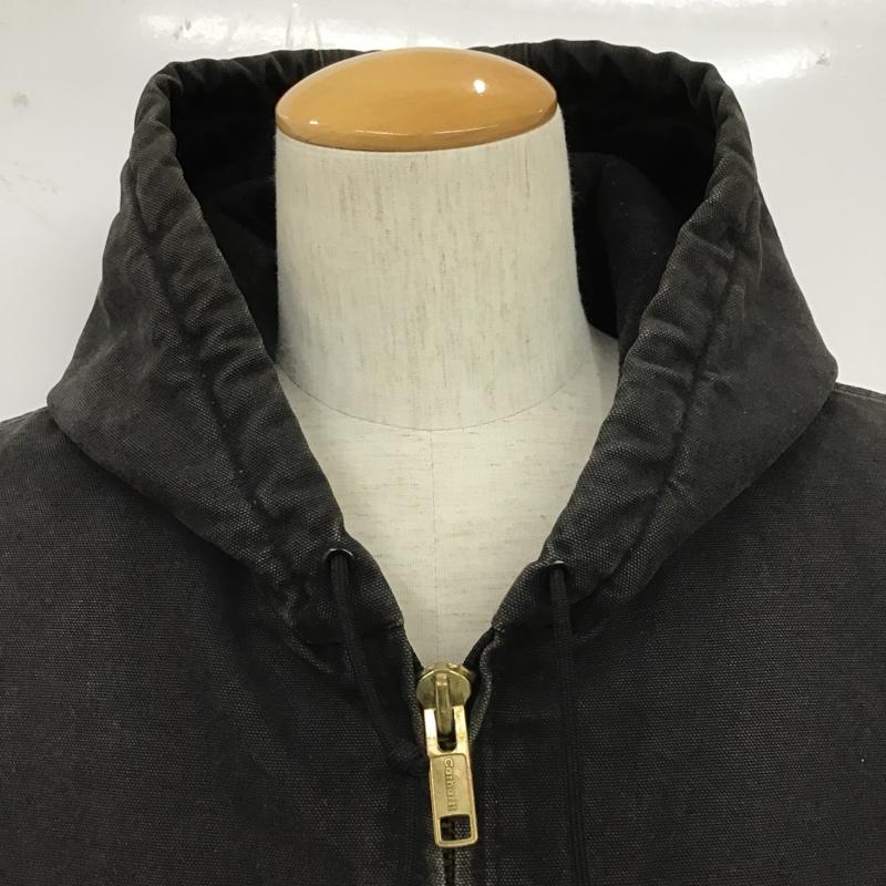 カーハート Carhartt ジャケット、上着 ジャンパー、ブルゾン ジップアップジャケット ジャンパー アウター パーカー XXL ロゴ、文字 黒 / ブラック /  メンズ USED 古着 中古 10105608