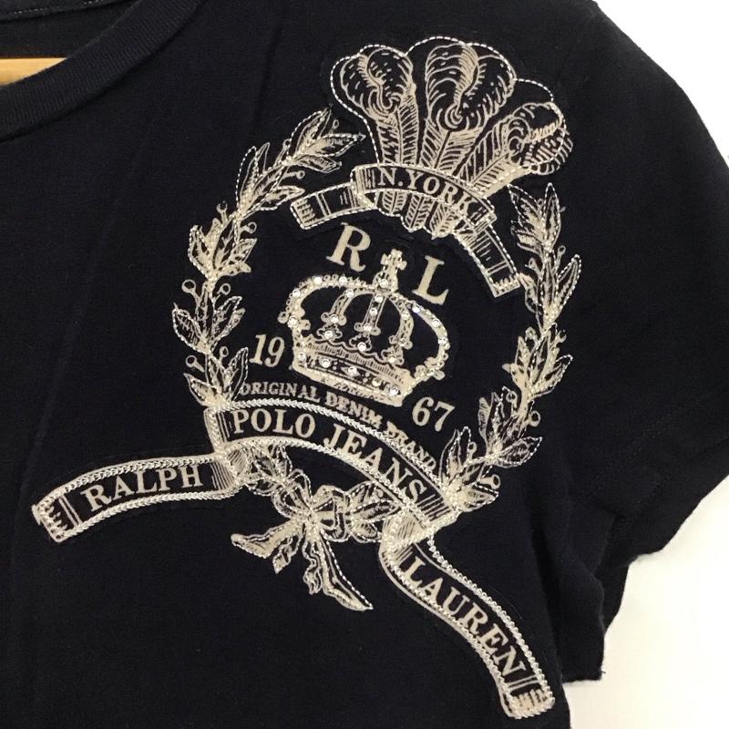 ラルフローレン RALPHLAUREN Tシャツ 半袖 L プリント 紺 / ネイビー /  レディース USED 古着 中古 10133501