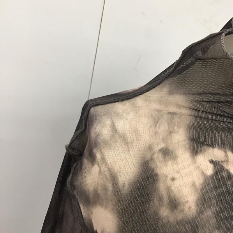 ザラ ZARA ワンピース ロングスカート 長袖 シアー マーブル S 総柄 黒 / ブラック / X ベージュ / ベージュ /  レディース USED 古着 中古 10116671