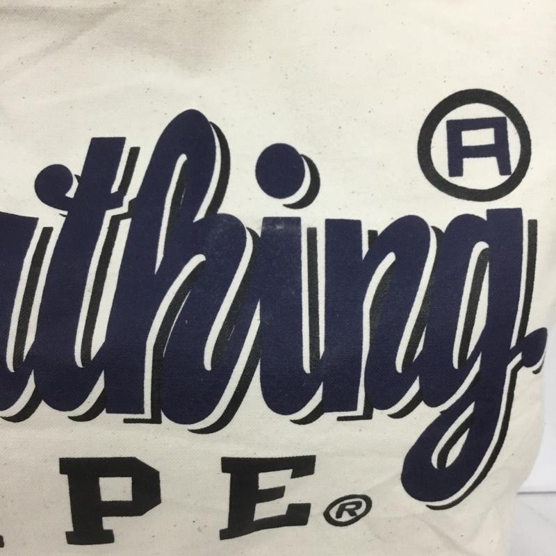 アベイシングエイプ A BATHING APE トートバッグ トートバッグ 2WAY ショルダー ロゴ、文字 紺 / ネイビー / X アイボリー / アイボリー /  メンズ USED 古着 中古 10140204