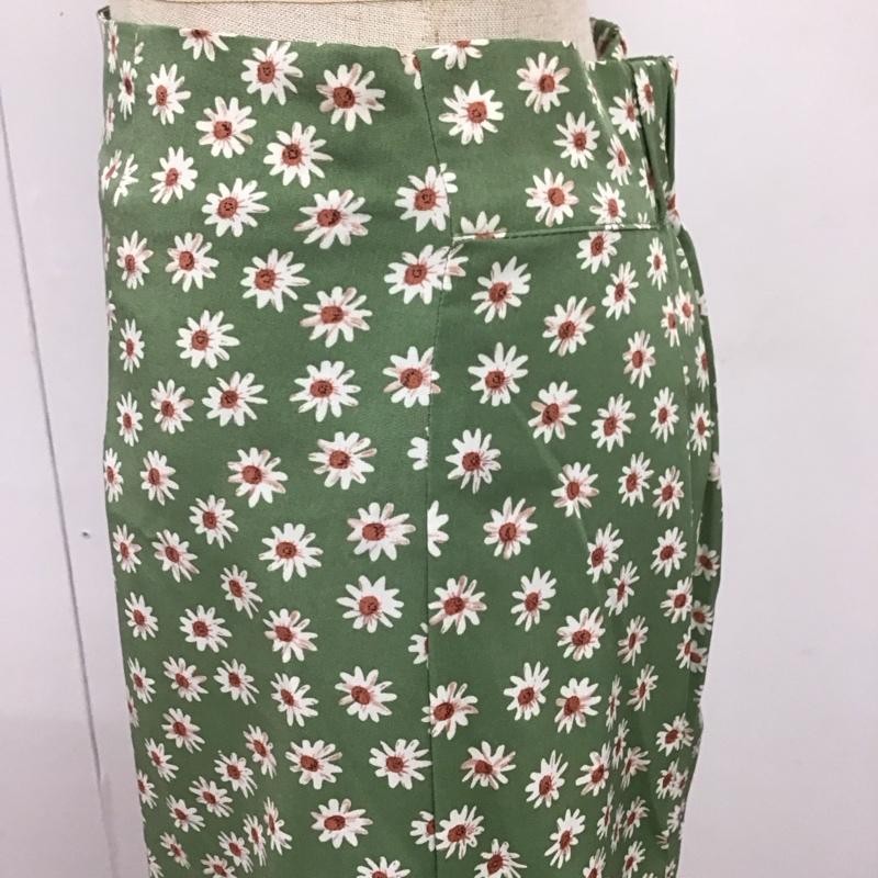 ナイスクラップ NICE CLAUP スカート ロングスカート 後ろファスナー 花柄 薄緑 / ライトグリーン /  レディース USED 古着 中古 10108927