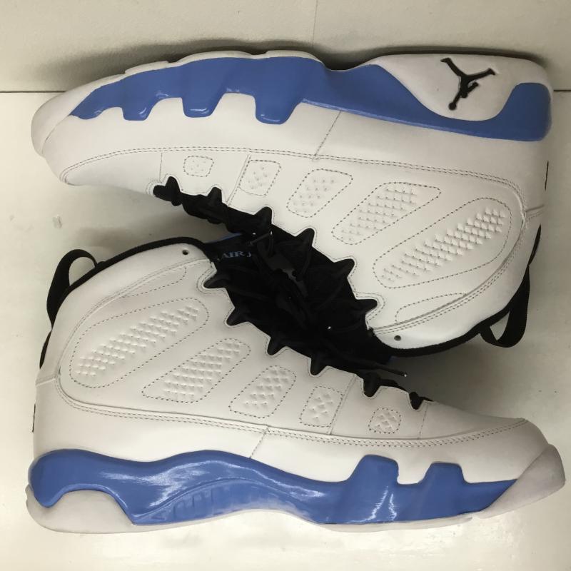 ナイキ NIKE スニーカー スニーカー AIR JORDAN 9 RETRO POWDER エア ジョーダン 9 レトロ パウダー 302370-103 28.5cm ロゴ、文字 白 / ホワイト / X 水色 / ライトブルー /  メンズ USED 古着 中古 10107270