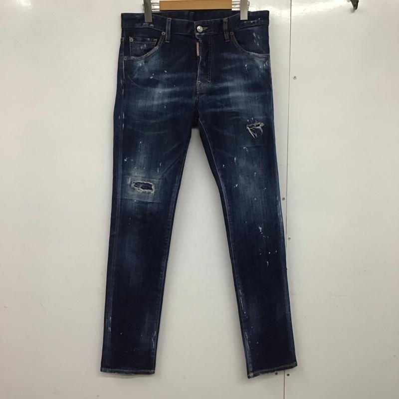 ディースクエアード2 DSQUARED2 パンツ デニム、ジーンズ デニムパンツ スリムパンツ カジュアルパンツ ストレッチパンツ 46 ダメージ加工 インディゴ / インディゴ /  メンズ USED 古着 中古 10142125