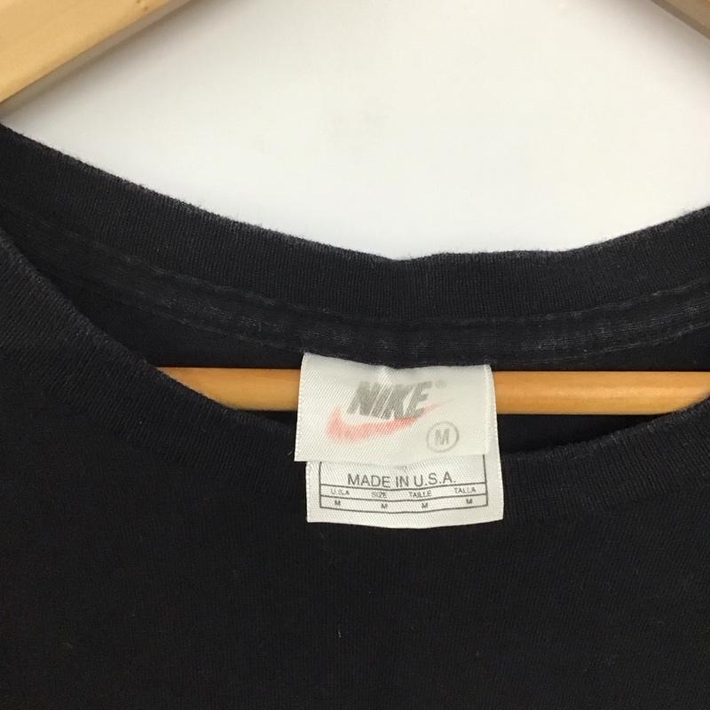 ナイキ NIKE Tシャツ 半袖 半袖カットソー プリントTシャツ クルーネックカットソー M ロゴ、文字 黒 / ブラック /  メンズ USED 古着 中古 10142632