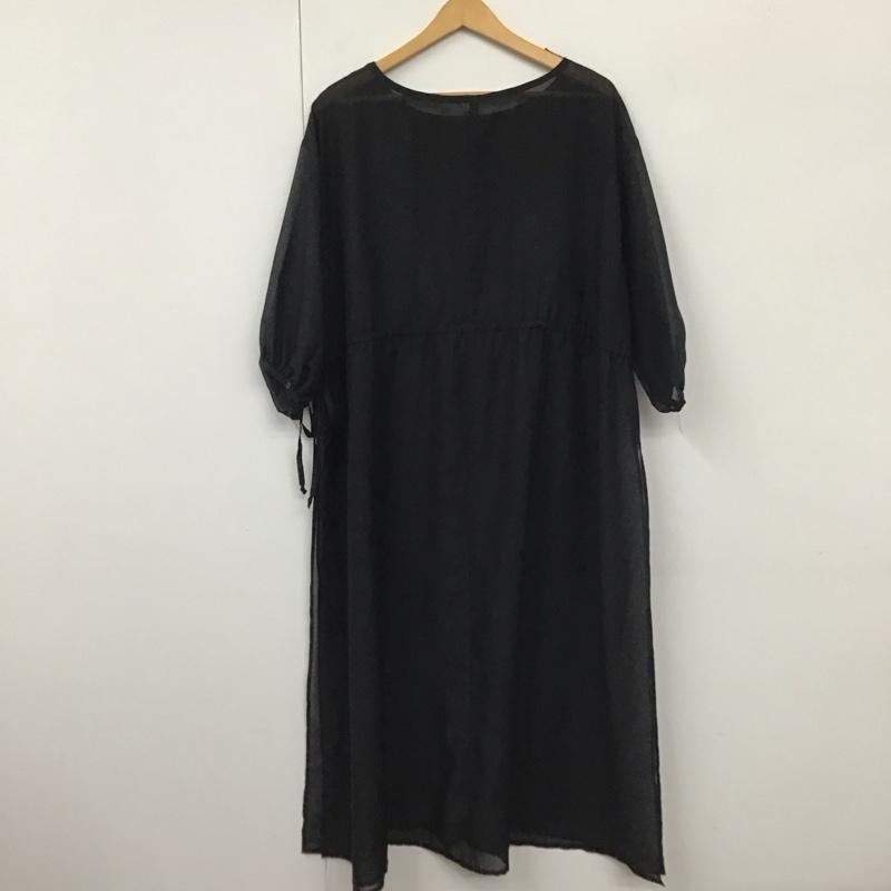 ニコアンド niko and... ワンピース ロングスカート L 無地 黒 / ブラック /  レディース USED 古着 中古 10130563
