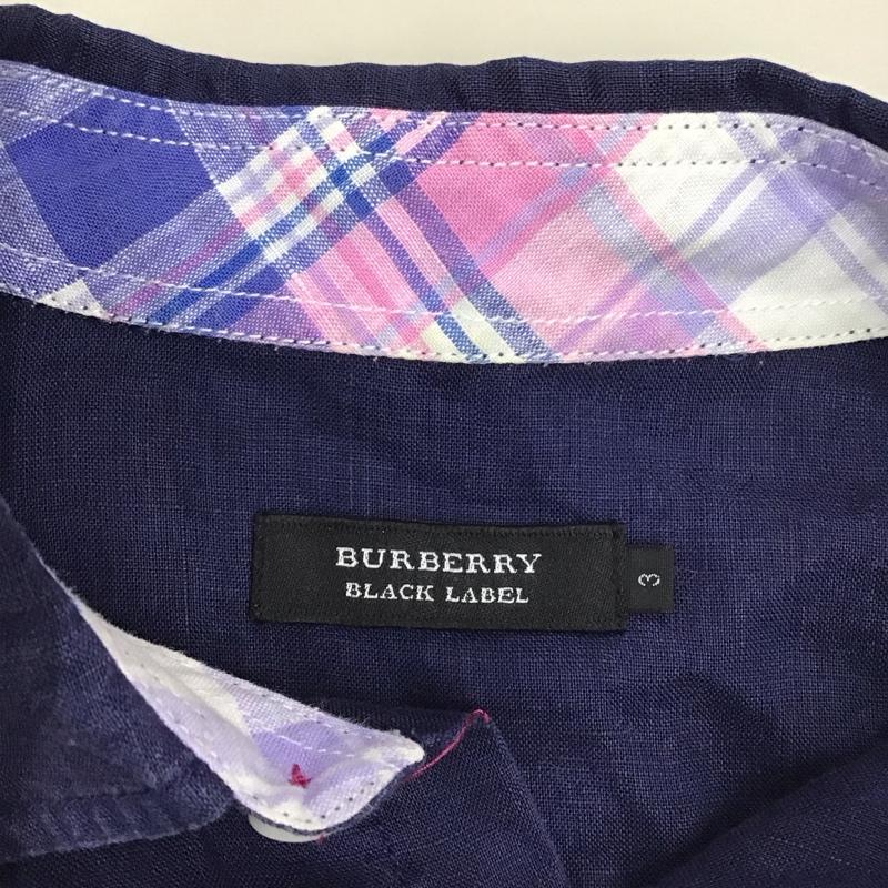 バーバリーブルーレーベル BURBERRY BLUE LABEL シャツ、ブラウス 長袖 長袖シャツ カラーシャツ ポケットシャツ 長袖カットソー 3 ロゴ、文字 紺 / ネイビー /  メンズ USED 古着 中古 10117454