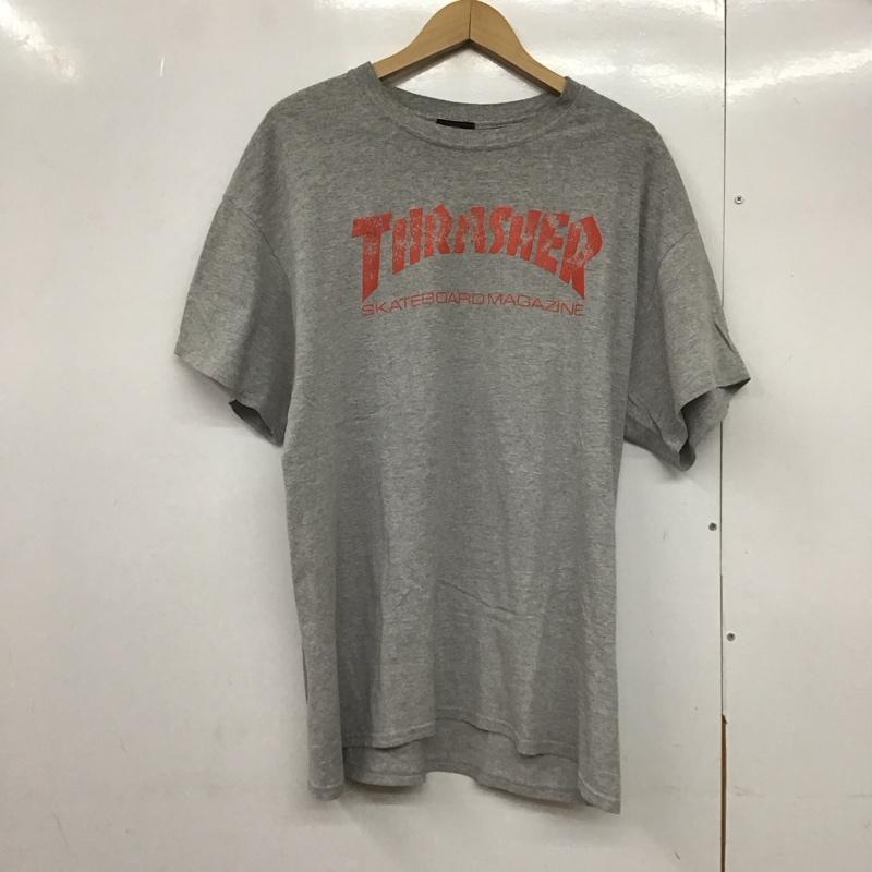 スラッシャー THRASHER Tシャツ 半袖 半袖カットソー プリントTシャツ クルーネックカットソー L ロゴ、文字 灰 / グレー /  メンズ USED 古着 中古 10144187