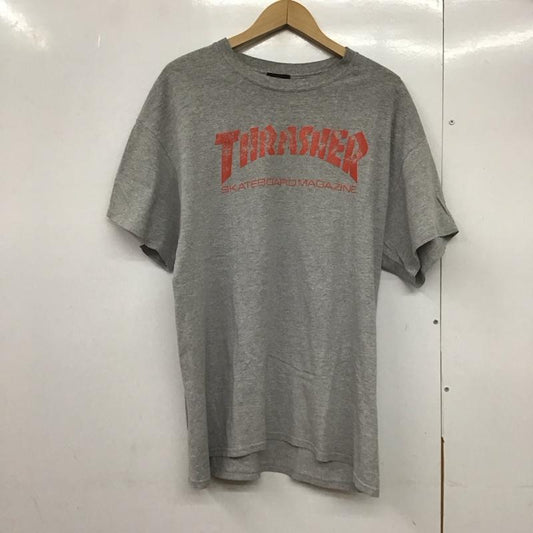 スラッシャー THRASHER Tシャツ 半袖 半袖カットソー プリントTシャツ クルーネックカットソー L ロゴ、文字 灰 / グレー /  メンズ USED 古着 中古 10144187
