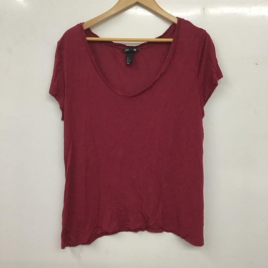 ヘンネスアンドモーリッツ H&M Tシャツ 半袖 半袖カットソー 無地Tシャツ Vネックカットソー M 無地 えんじ / ワインレッド /  レディース USED 古着 中古 10136258