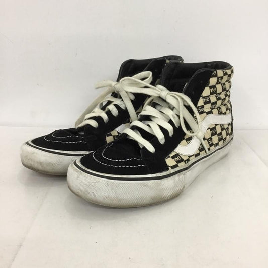 バンズ VANS スニーカー スニーカー 721454 ハイカット Sk8-Hi Supreme 16AW Checker Logo 27cm 27.0cm ロゴ、文字 黒 / ブラック / X 白 / ホワイト /  メンズ USED 古着 中古 10150973