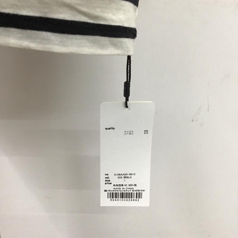マウジー MOUSSY Tシャツ 半袖 半袖カットソー プリントTシャツ クルーネックカットソー 1 ボーダー柄 白 / ホワイト / X 黒 / ブラック /  レディース USED 古着 中古 10116981