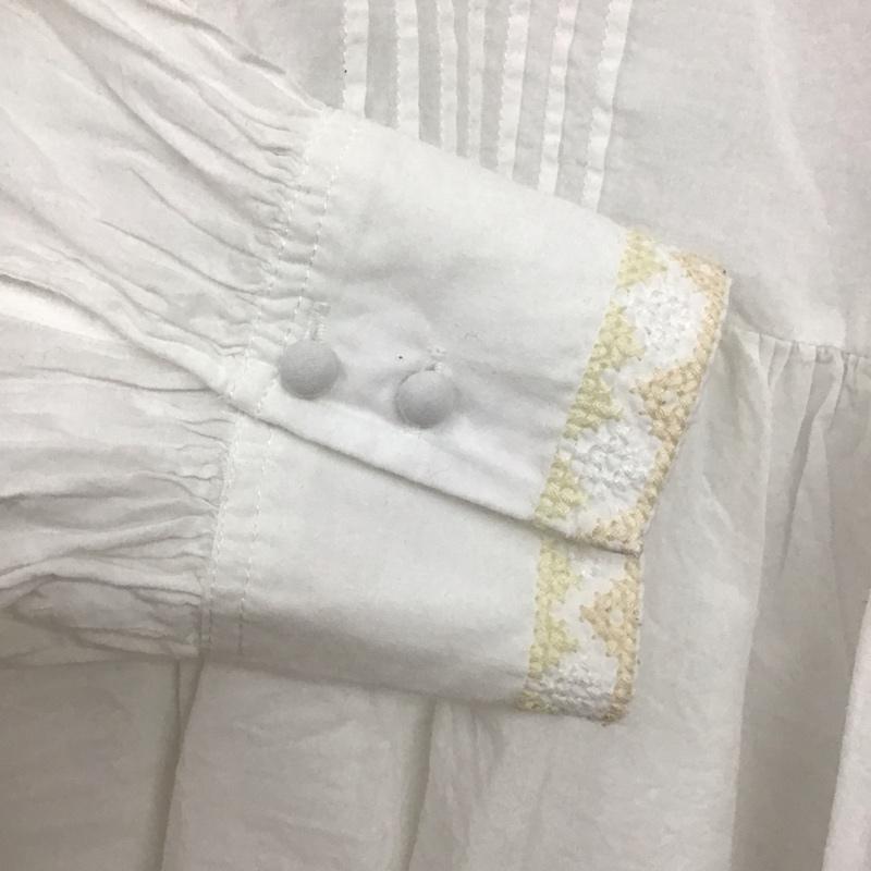 ジーナシス JEANASIS シャツ、ブラウス 長袖 JS064797MW バンドカラー FREE 刺繍 白 / ホワイト /  レディース USED 古着 中古 10150818