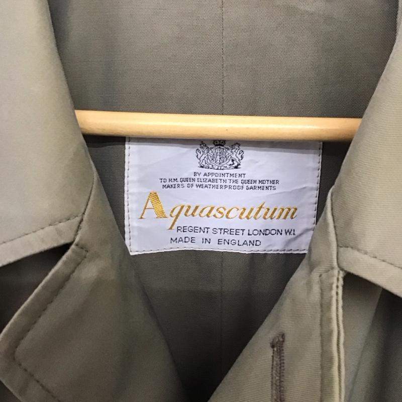 アクアスキュータム Aquascutum コート コート一般 ロングコート カラージャケット アウター フロントボタン 70s 80s 無地 カーキ / カーキ /  メンズ USED 古着 中古 10150984