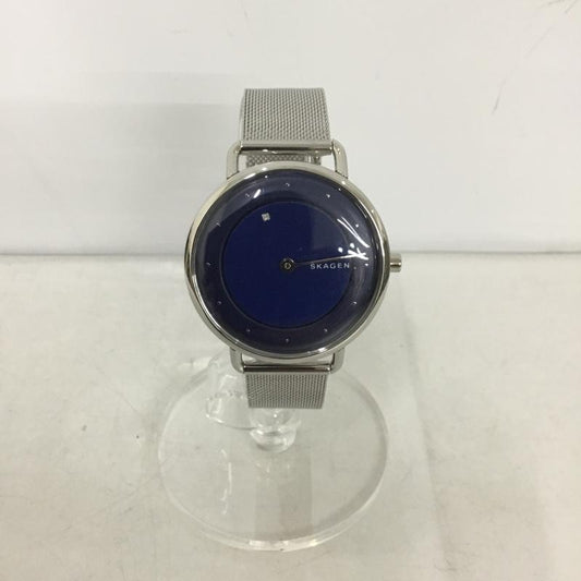 スカーゲン SKAGEN 腕時計 アナログ（クォーツ式） SKW2738 ロゴ、文字 銀 / シルバー / X 紺 / ネイビー /  レディース USED 古着 中古 10134888