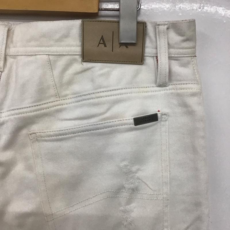 アルマーニエクスチェンジ ARMANI EXCHANGE パンツ デニム、ジーンズ スリムパンツ ストレッチパンツ カジュアルパンツ 34 ダメージ加工 白 / ホワイト /  メンズ USED 古着 中古 10148300