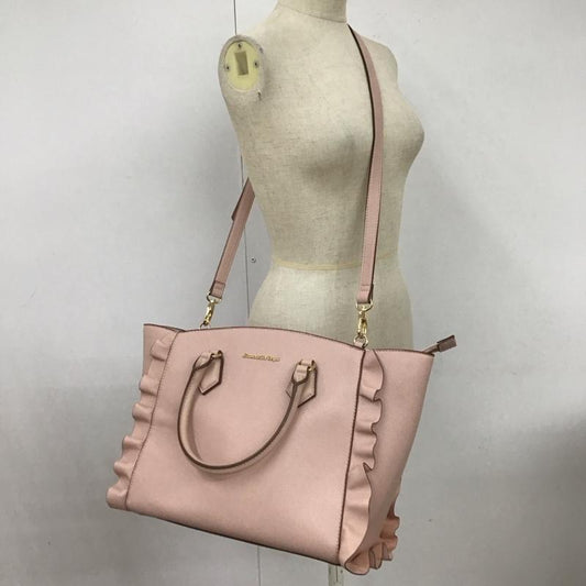 サマンサベガ Samantha Vega ハンドバッグ ハンドバッグ フリル ショルダー 2WAY ロゴ、文字 桃 / ピンク /  レディース USED 古着 中古 10111507