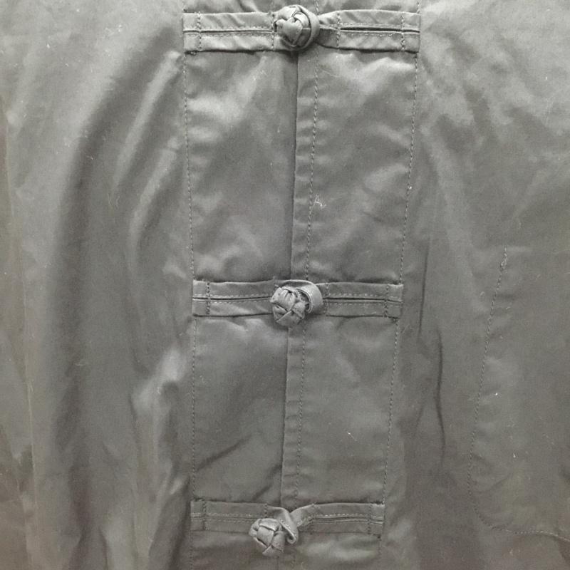 バルカン VULCAIN シャツ、ブラウス 半袖 212-1033 半袖シャツ カラーシャツ 半袖カットソー チャイナシャツ L 無地 黒 / ブラック /  メンズ USED 古着 中古 10120261