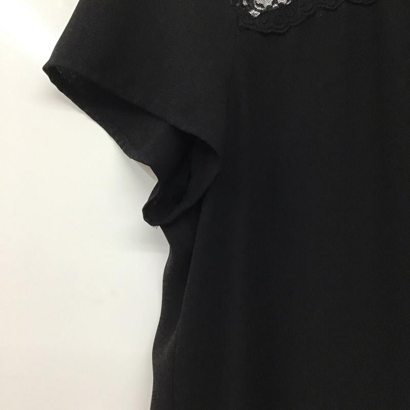 ザラベーシック ZARA BASIC ワンピース ロングスカート 半袖ロングワンピース フレアスカート レース XL 無地 黒 / ブラック /  レディース USED 古着 中古 10143729