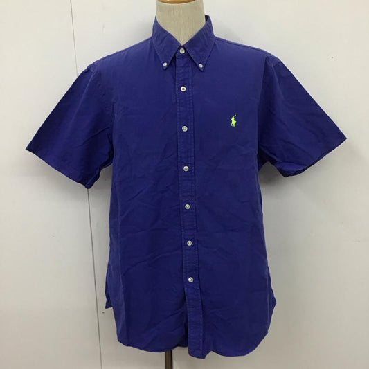 ラルフローレン RALPHLAUREN シャツ、ブラウス 半袖 ボタンダウンシャツ L 無地 青 / ブルー /  メンズ USED 古着 中古 10107907