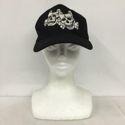 サスクワァッチファブリックス SASQUATCHfabrix. 帽子 キャップ メッシュキャップ ドクロ スカル 刺繍 黒 / ブラック /  メンズ USED 古着 中古 10147566