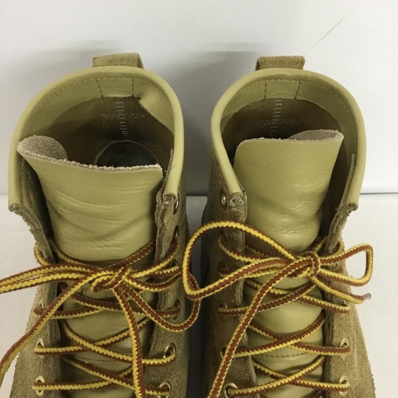 ダナー Danner ブーツ ショートブーツ D4124 レースアップ ワークブーツ スエード 8.5 ロゴ、文字 ベージュ / ベージュ /  メンズ USED 古着 中古 10146877