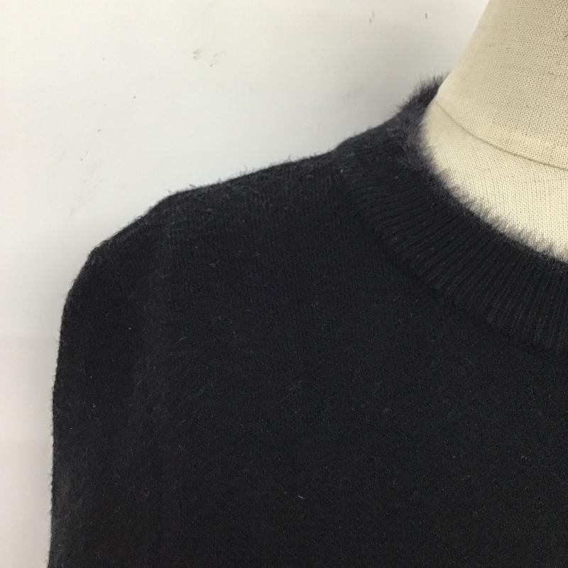 ザラ ZARA ニット、セーター 半袖 半袖ニットカットソー クルーネックカットソー 半袖セーター M 無地 黒 / ブラック /  レディース USED 古着 中古 10115984