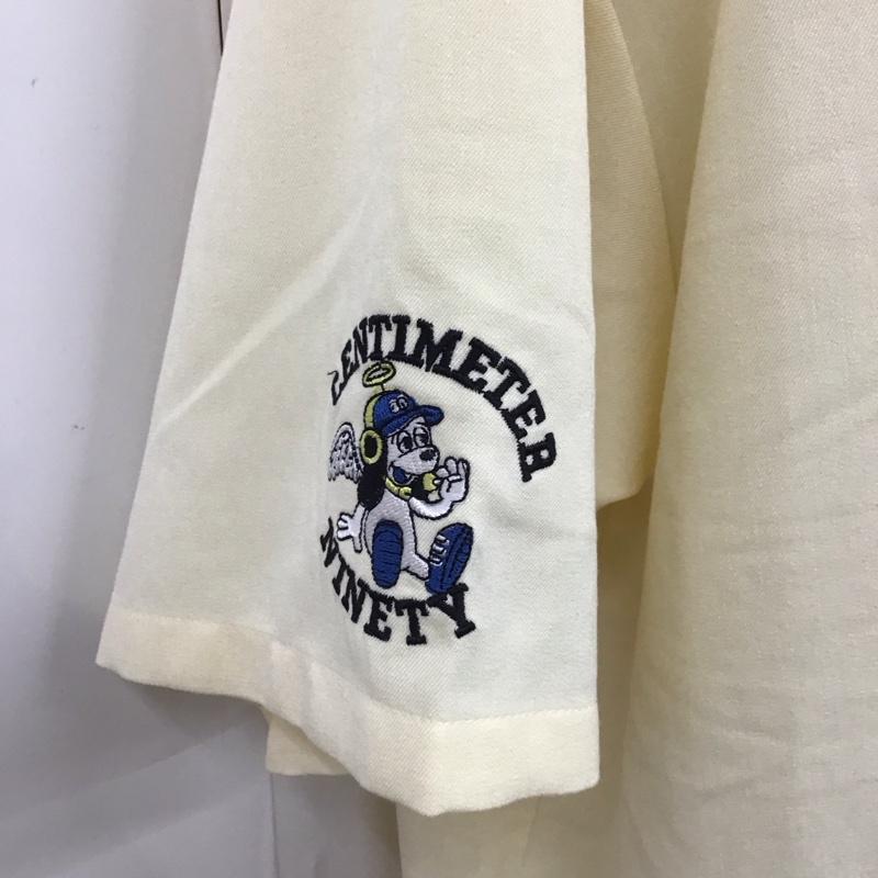 センチメーター CENTIMETER シャツ、ブラウス 半袖 XL ロゴ、文字 アイボリー / アイボリー /  メンズ USED 古着 中古 10112012