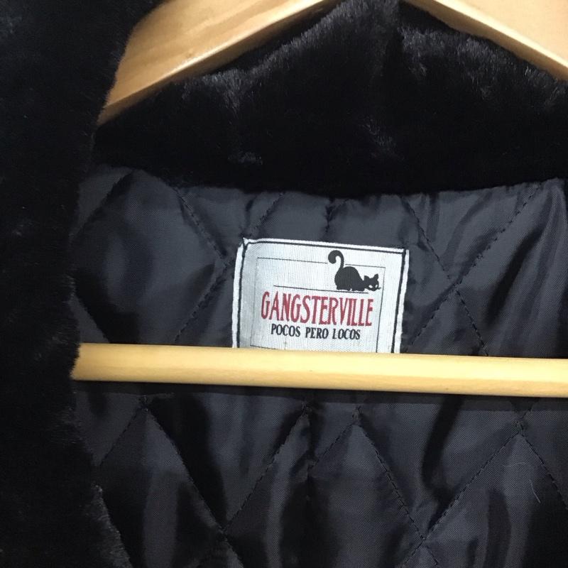 ギャングスタービル GANGSTERVILLE ジャケット、上着 ジャケット、ブレザー ロングコート カラージャケット アウター M 総柄 黒 / ブラック / X 灰 / グレー /  メンズ USED 古着 中古 10141778