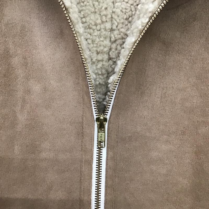 ローリーズファーム LOWRYS FARM コート コート一般 LF717030AD 裏ボア ノーカラー フルジップ M 無地 茶 / ブラウン /  レディース USED 古着 中古 10142253