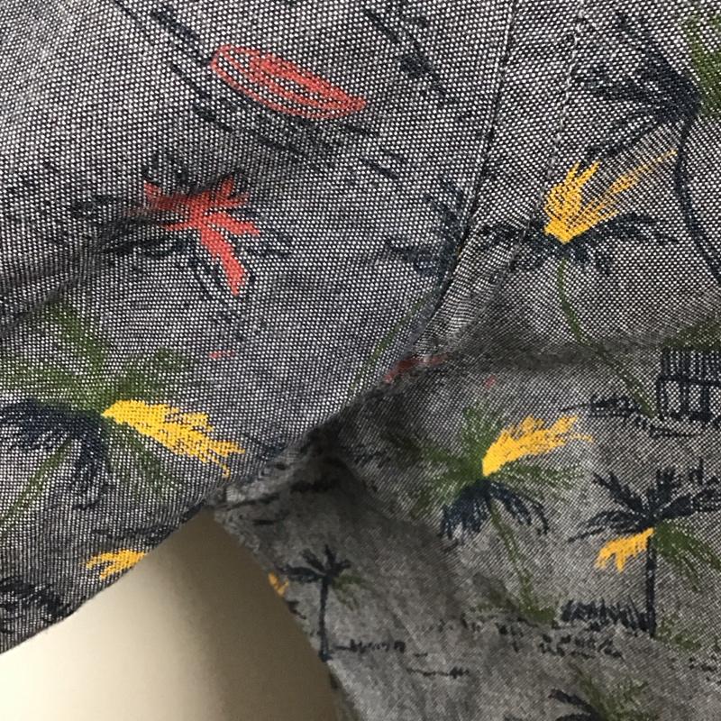 ノーティカ NAUTICA シャツ、ブラウス 長袖 長袖シャツ プリントシャツ カラーシャツ XL プリント 灰 / グレー /  メンズ USED 古着 中古 10125066