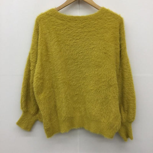 アースミュージックアンドエコロジー earth music&ecology ニット、セーター 長袖 FREE 無地 黄 / イエロー /  レディース USED 古着 中古 10144417