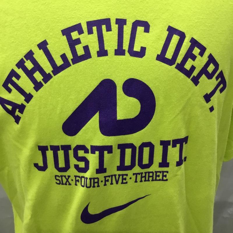 ナイキ NIKE Tシャツ 半袖 376233-358 クルーネック XL ロゴ、文字 薄緑 / ライトグリーン / X 紫 / パープル /  メンズ USED 古着 中古 10115518