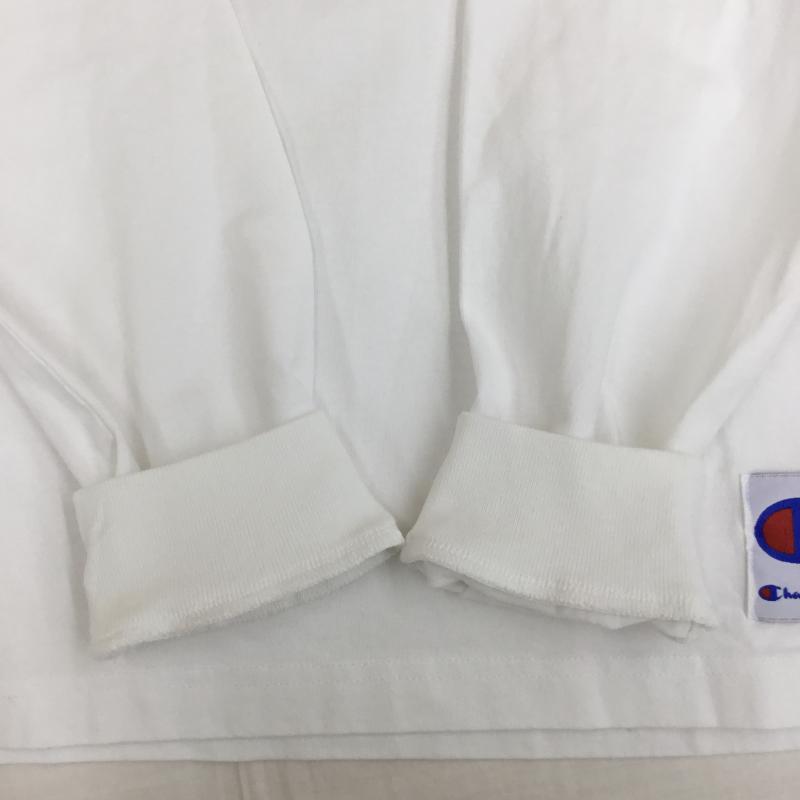 チャンピオン Champion カットソー 長袖 C3-S406 L ロゴ、文字 白 / ホワイト /  メンズ USED 古着 中古 10143639