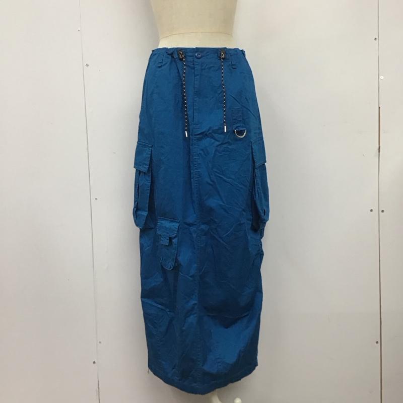 スライ SLY スカート ロングスカート 030gsz31-4200 MANY POCKET 2WAY スカート 2 無地 青 / ブルー /  レディース USED 古着 中古 10119781