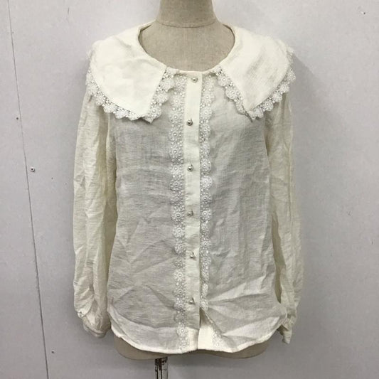 ザラ ZARA シャツ、ブラウス 長袖 3564 183 251 ビッグカラー レース M 無地 アイボリー / アイボリー /  レディース USED 古着 中古 10106736