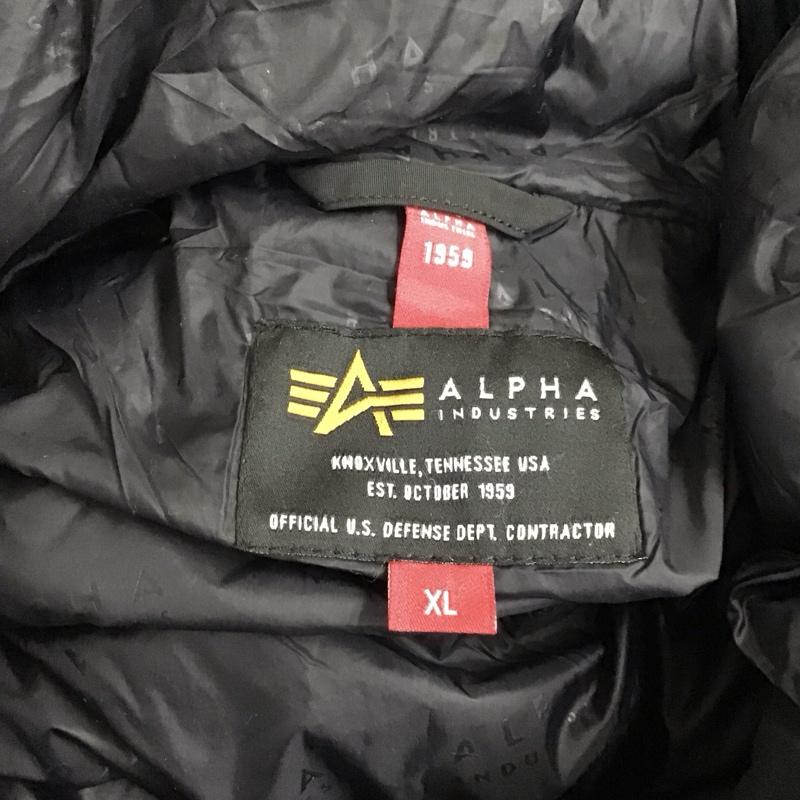 アルファインダストリー Alpha Industries ジャケット、上着 ジャンパー、ブルゾン TA0645-001 ミリタリージャケット 中綿ジャケット XL ワンポイント 黒 / ブラック /  メンズ USED 古着 中古 10118118