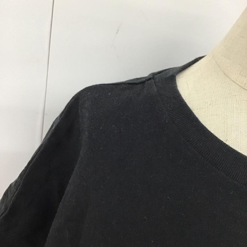 チャンピオン Champion ワンピース ひざ丈スカート CW-P309 半袖 シャーリング M ロゴ、文字 黒 / ブラック /  レディース USED 古着 中古 10114780