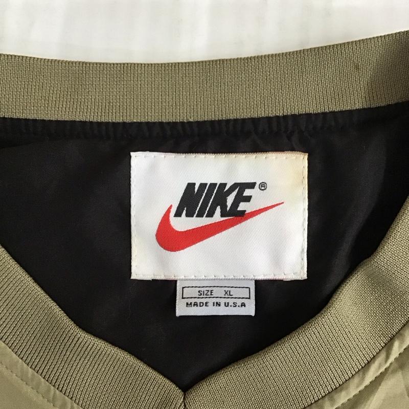 ナイキ NIKE カットソー 長袖 長袖カットソー Vネックカットソー ロングスリーブカットソー プリントTシャツ XL ロゴ、文字 ベージュ / ベージュ /  メンズ USED 古着 中古 10115131