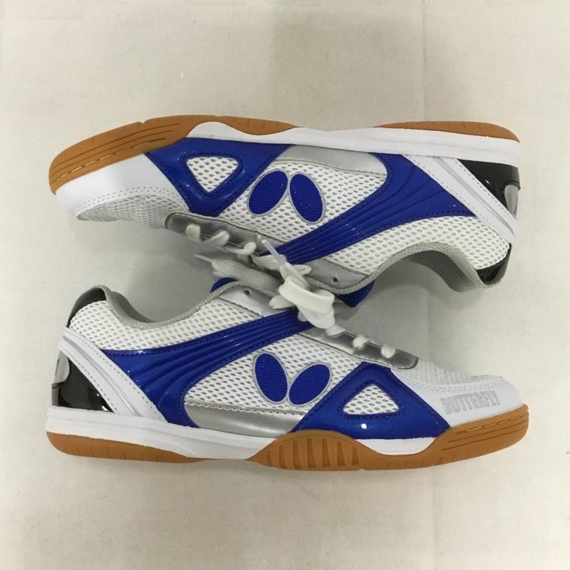 バタフライ BUTTERFLY スニーカー スニーカー 93600 レゾライン トライネックス 卓球シューズ 25.0cm 25.0cm ロゴ、文字 青 / ブルー / X 白 / ホワイト / X 黒 / ブラック /  レディース USED 古着 中古 10142516