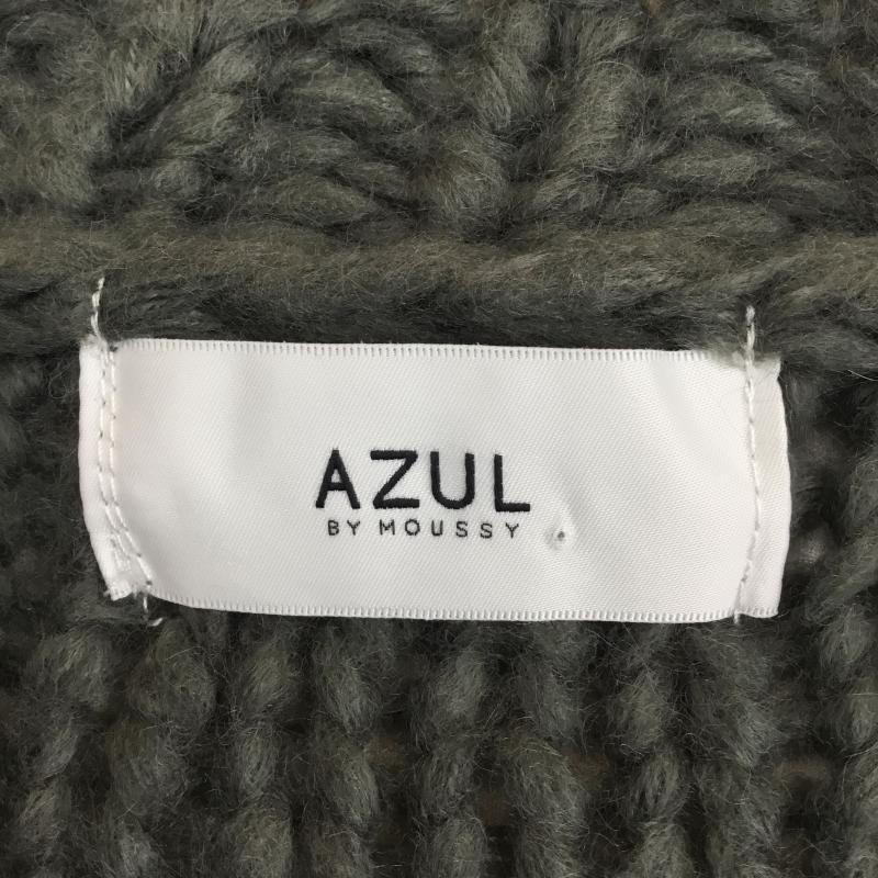 アズールバイマウジー AZUL BY MOUSSY ニット、セーター 長袖 250BAJ70-052I ハンドメイドバイカラーローゲージニット M  灰 / グレー / X チャコールグレー / チャコールグレー /  レディース USED 古着 中古 10138278