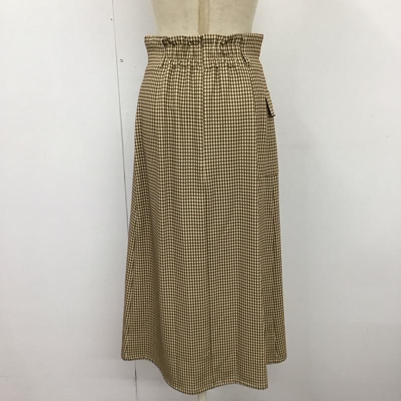 ムルーア MURUA スカート ロングスカート 012210801701-03 ワイドベルトラップスカート スリット タグ付き 1 チェック 白 / ホワイト / X 茶 / ブラウン / X ベージュ / ベージュ /  レディース USED 古着 中古 10121404